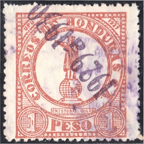 Honduras 218 1929/30 Estatua de Cristóbal Colón usados Honduras 218 1929/30 Estatua de Cristóbal Colón usados