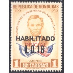 Honduras 99 1975 Servicio Oficial Aéreo Conmemorativo al CL Aniversario de Lincoln MNH