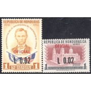 Honduras 97/98 1974 Servicio Oficial Aéreo Conmemorativo al CL Aniversario de Lincoln Basilica de Suyapa MNH