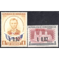 Honduras 97/98 1974 Servicio Oficial Aéreo Conmemorativo al CL Aniversario de Lincoln Basilica de Suyapa MNH