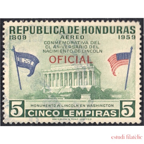 Honduras 80 1959 Servicio Oficial Aéreo Monumento a Lincoln MH