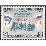 Honduras 79 1959 Servicio Oficial Aéreo Conmemorativo al CL Aniversario de Lincoln MH