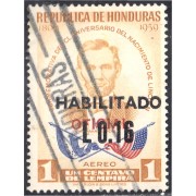 Honduras 99 1975 Servicio Oficial Aéreo Conmemorativo al CL Aniversario de Lincoln usados