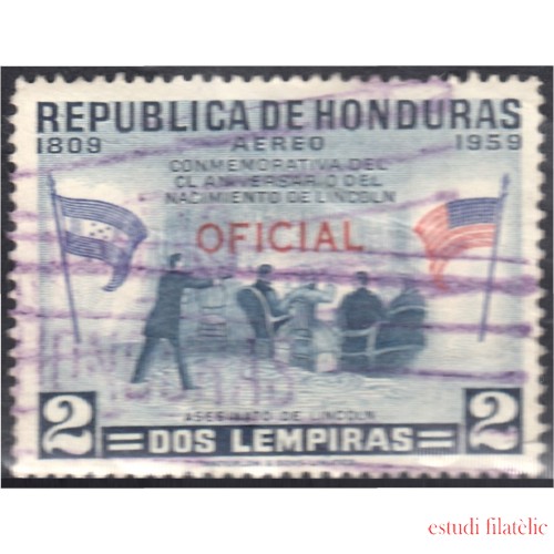 Honduras 79 1959 Servicio Oficial Aéreo Conmemorativo al CL Aniversario de Lincoln usados