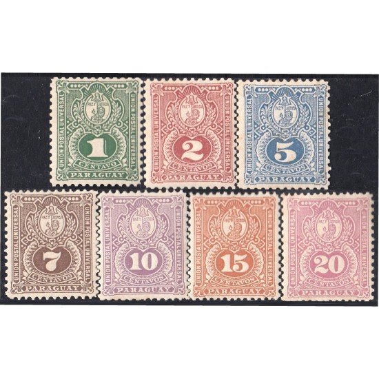 Paraguay 21/27 1887 Escudo de Armas Léon Lion Paz y Justicia MNH Paraguay 21/27 1887 Escudo de Armas Léon Lion Paz y Justicia MNH