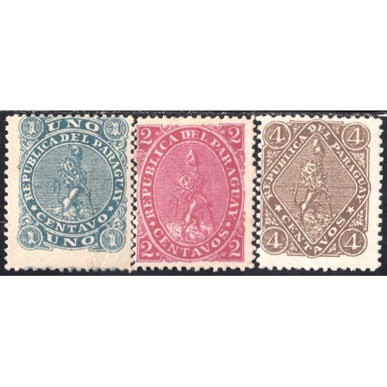 Paraguay 14/16 1881Escudo Escudo de Armas Léon Lion MH