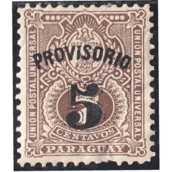 Paraguay 42 1895 Escudo de Armas Léon Lion Paz y Justicia MH Paraguay 42 1895 Escudo de Armas Léon Lion Paz y Justicia MH