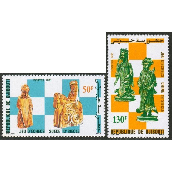 AJZ2  Djibouti  Nº 541/2 314/5 535/6  1981 Ajedrez MNH