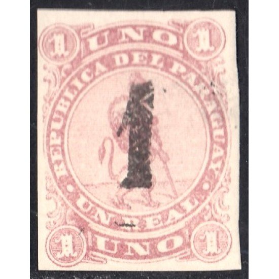 Paraguay 17 1881Escudo Escudo de Armas Léon Lion Sin goma
