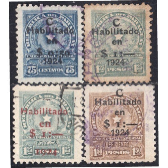 Paraguay 241/44 1924 Escudo de armas nacional usados Paraguay 241/44 1924 Escudo de armas nacional usados