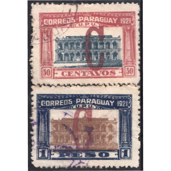 Paraguay 231/32 1922 UPU Constitución Nacional usados Paraguay 231/32 1922 UPU Constitución Nacional usados