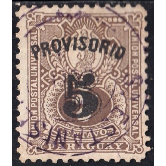 Paraguay 42 1895 Escudo de Armas Léon Lion Paz y Justicia usados Paraguay 42 1895 Escudo de Armas Léon Lion Paz y Justicia usados