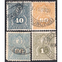 Paraguay 37/40 1892 Cuarto escudo león usados Paraguay 37/40 1892 Cuarto escudo león usados