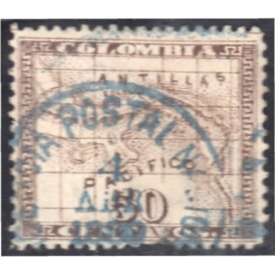 Panamá Dep. de Colombia 10 1887/88 Escudos Litografías usados Panamá Dep. de Colombia 10 1887/88 Escudos Litografías usados