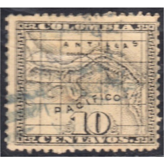 Panamá Dep. de Colombia 8 1887/88 Escudos Litografías usados Panamá Dep. de Colombia 8 1887/88 Escudos Litografías usados