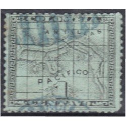 Panamá Dep. de Colombia 5 1887/88 Escudos Litografías usados Panamá Dep. de Colombia 5 1887/88 Escudos Litografías usados