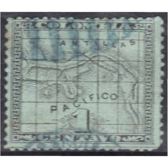 Panamá Dep. de Colombia 5 1887/88 Escudos Litografías usados Panamá Dep. de Colombia 5 1887/88 Escudos Litografías usados
