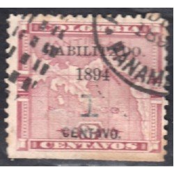 Panamá Dep. de Colombia 18 1894 Mapa timbre de 1887/92 usados Panamá Dep. de Colombia 18 1894 Mapa timbre de 1887/92 usados