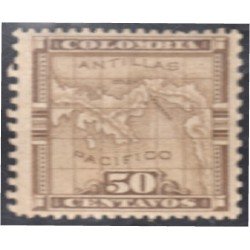 Panamá Dep. de Colombia 16 1892/96 Mapa de Panamá Grabados sin goma Panamá Dep. de Colombia 16 1892/96 Mapa de Panamá Grabados sin goma
