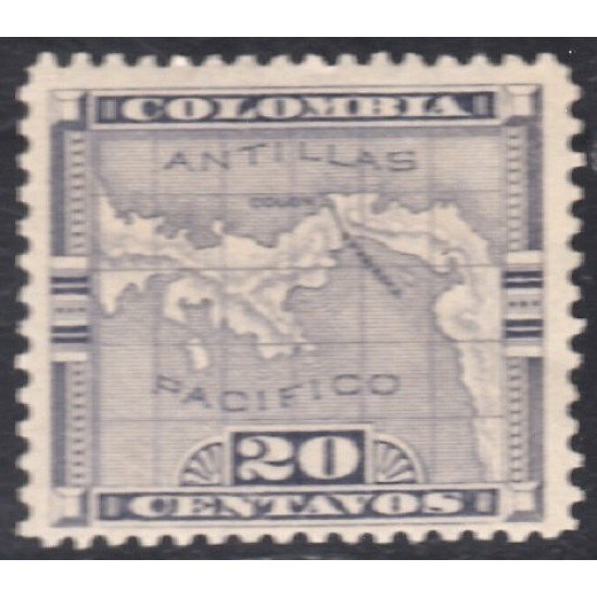 Panamá Dep. de Colombia 15 1892/96 Mapa de Panamá Grabados sin goma Panamá Dep. de Colombia 15 1892/96 Mapa de Panamá Grabados sin goma