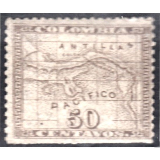 Panamá Dep. de Colombia 10a 1887/88 Escudos Litografías MH