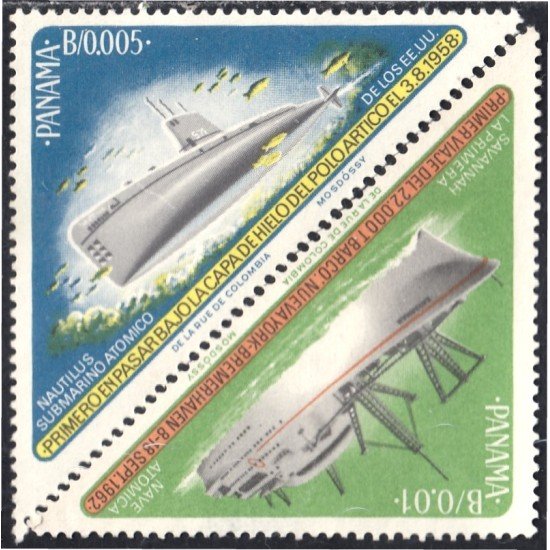 Panama 415/16 1967 Eventos científicos submarino atómico y nave atómica MNH Panama 415/16 1967 Eventos científicos submarino atómico y nave atómica MNH