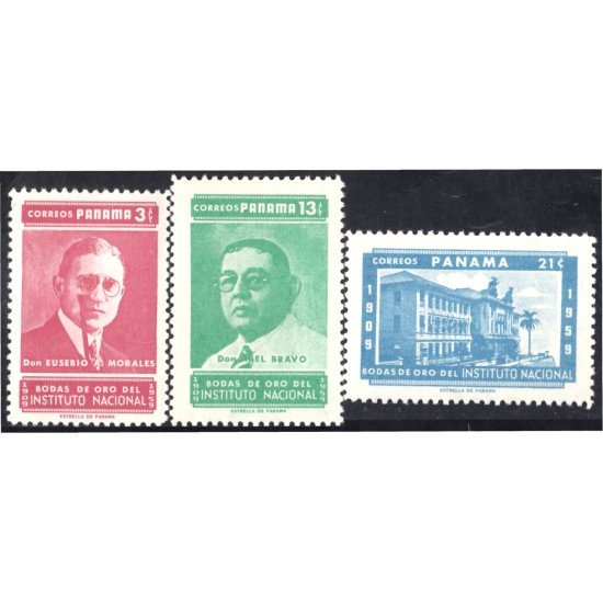 Panama 330/32 1959 Eusebio Morales y Abel Bravo Instituto Nacional MNH Panama 330/32 1959 Eusebio Morales y Abel Bravo Instituto Nacional MNH
