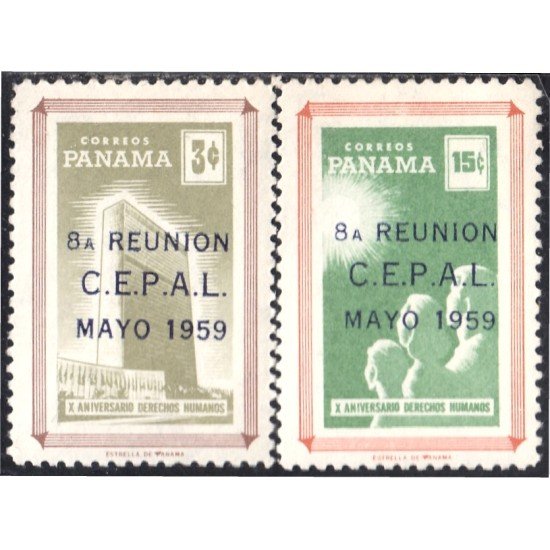 Panama 328/29 1959 X Aniversario de los Derechos Humanos MNH Panama 328/29 1959 X Aniversario de los Derechos Humanos MNH