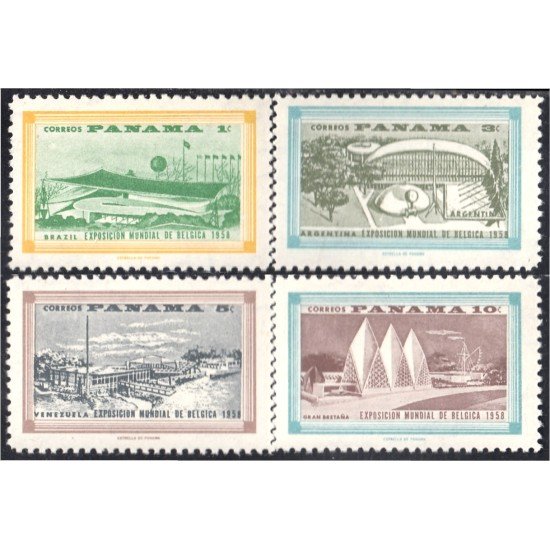 Panama 318/21 1958 Exposición Mundial de Bélgica MNH Panama 318/21 1958 Exposición Mundial de Bélgica MNH