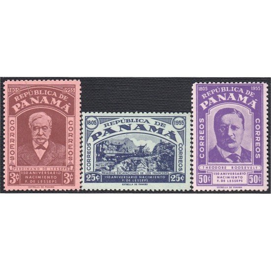 Panama 301/03 Ferdinand de Lesseps y Theodore Roosevelt MNH Panama 301/03 Ferdinand de Lesseps y Theodore Roosevelt MNH