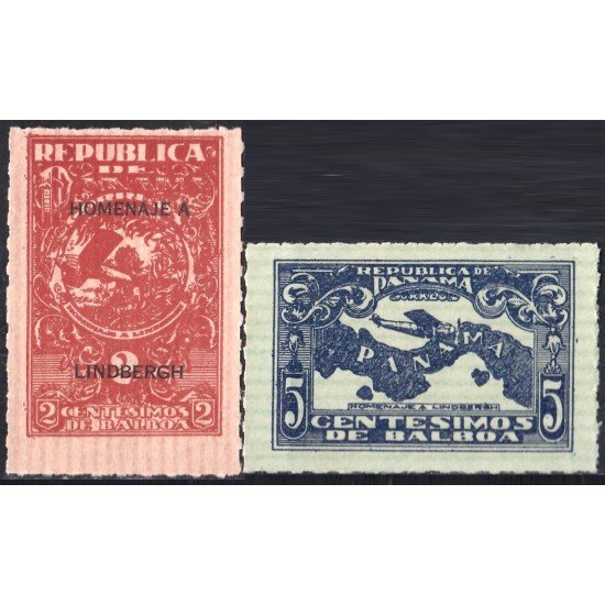 Panama 157/58 1928 Homenaje a Lindbergh MNH Panama 157/58 1928 Homenaje a Lindbergh MNH