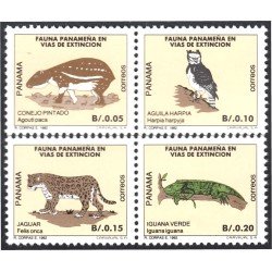 Panama 1097/00 1992 Fauna en extinción Conejo Águila Jaguar Iguana MNH Panama 1097/00 1992 Fauna en extinción Conejo Águila Jaguar Iguana MNH