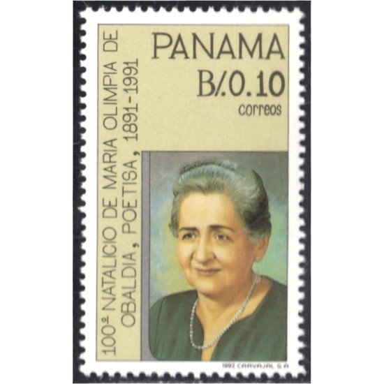 Panama 1083 1992 María Olimpia de Obaldia Poetisa MNH Panama 1083 1992 María Olimpia de Obaldia Poetisa MNH