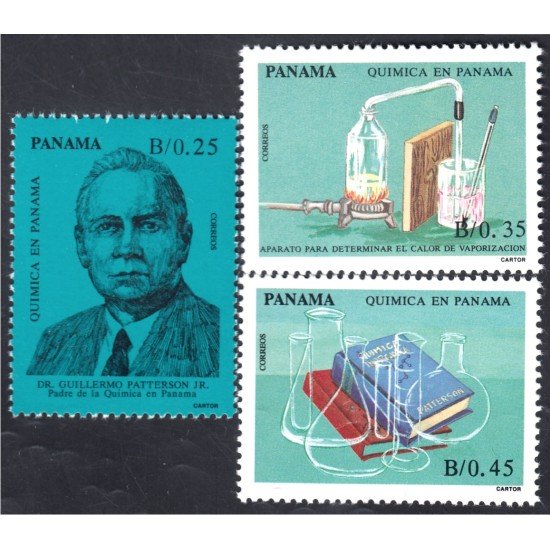 Panama 1073/75 1990 Química Guillermo Patterson Junior MNH Panama 1073/75 1990 Química Guillermo Patterson Junior MNH