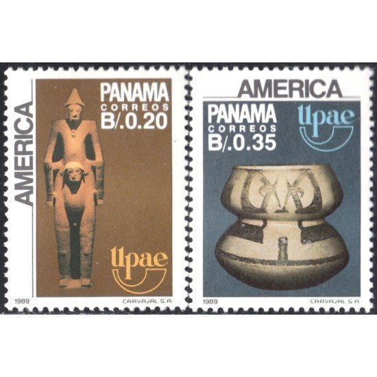Panama 1060/61 1989 América Upaep Cerámica Precolombina MNH Panama 1060/61 1989 América Upaep Cerámica Precolombina MNH