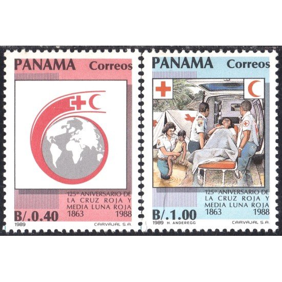 Panama 1055/56 1989 La Cruz Roja y media luna Roja MNH Panama 1055/56 1989 La Cruz Roja y media luna Roja MNH