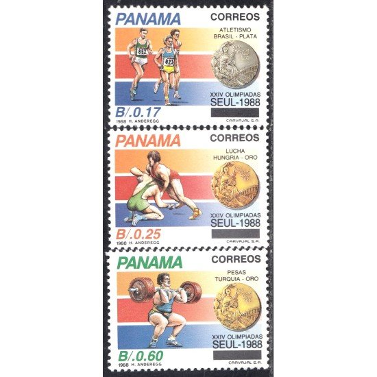 Panama 1052/54 1989 XXIV Olimpiadas en Seúl 1988 MNH Panama 1052/54 1989 XXIV Olimpiadas en Seúl 1988 MNH