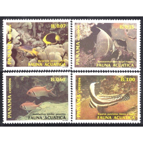 Panama 1046/49 1988 Fauna Acuática Peces Fishes MNH Panama 1046/49 1988 Fauna Acuática Peces Fishes MNH