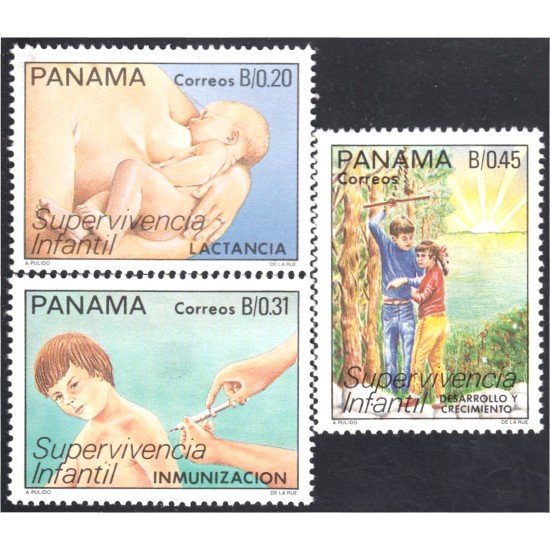 Panama 1042/44 1988 Supervivencia Infantil MNH Panama 1042/44 1988 Supervivencia Infantil MNH