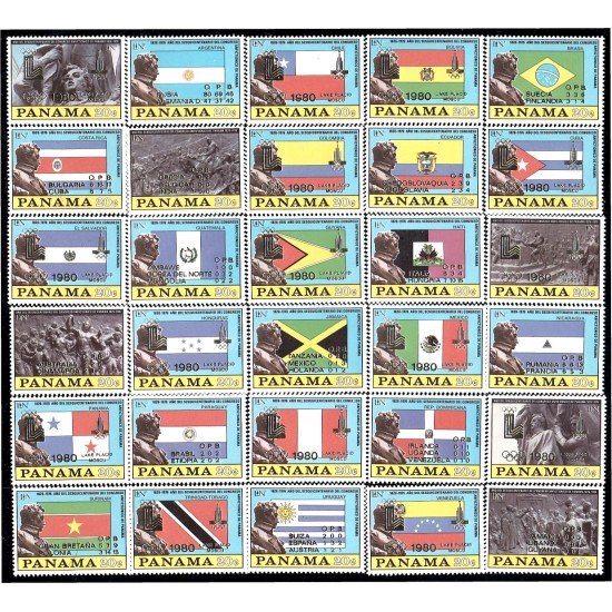 Panama 716/45 1980 Medallas de Juegos Olímpicos MNH