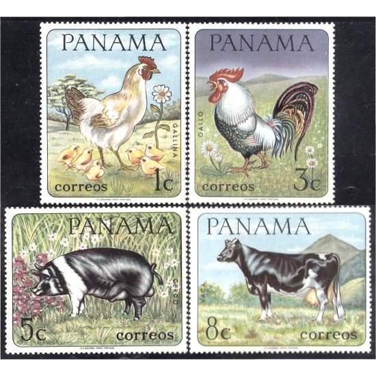 Panama 449/52 1967 Animales diversos MNH Panama 449/52 1967 Animales diversos MNH