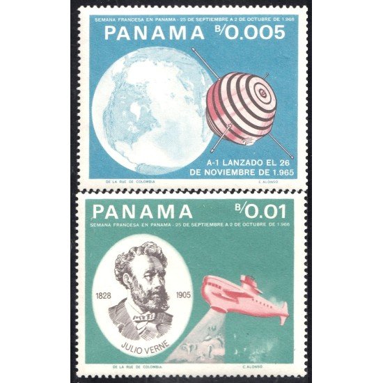 Panama 443/44 1967 Julio Verne MNH Panama 443/44 1967 Julio Verne MNH
