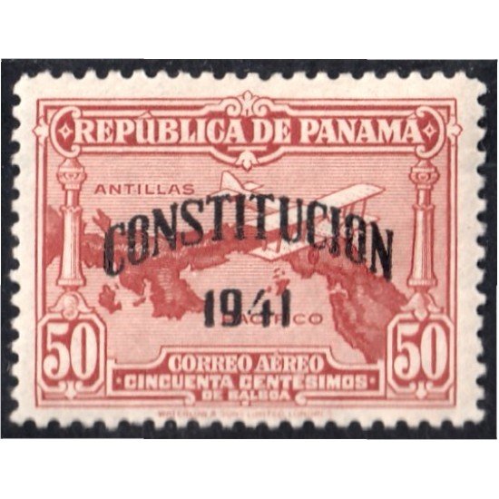 Panama A- 64 1941 Nueva Constitución Mapa MNH Panama A- 64 1941 Nueva Constitución Mapa MNH