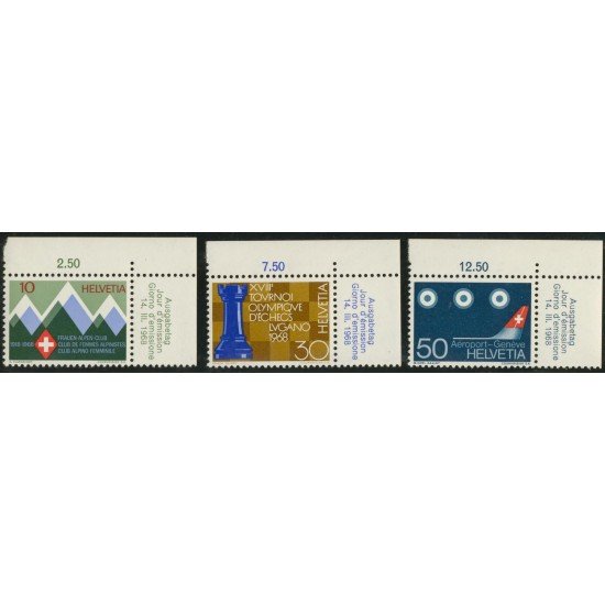 AJZ2  Suiza Switzerland  803/5 870/3 487/90   1968  Ajedrez MNH