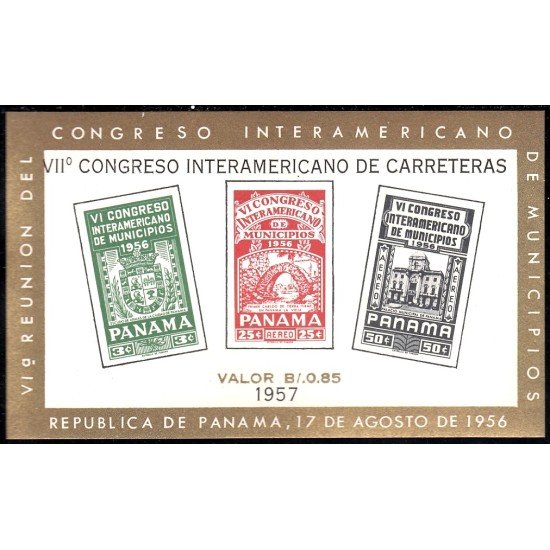 Panama HB 3 1957 VII Congreso Interamericano de Carreteras MNH Panama HB 3 1957 VII Congreso Interamericano de Carreteras MNH