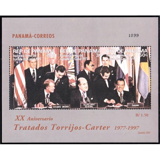 Panama HB 43 1997 XX Aniversario de Tratados Torrijos - Carter MNH Panama HB 43 1997 XX Aniversario de Tratados Torrijos - Carter MNH