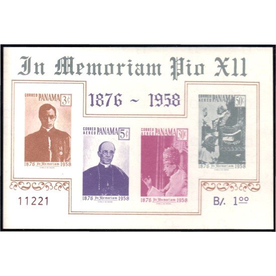Panama HB 6 1958 En memoria de Pío XII MH Panama HB 6 1958 En memoria de Pío XII MH