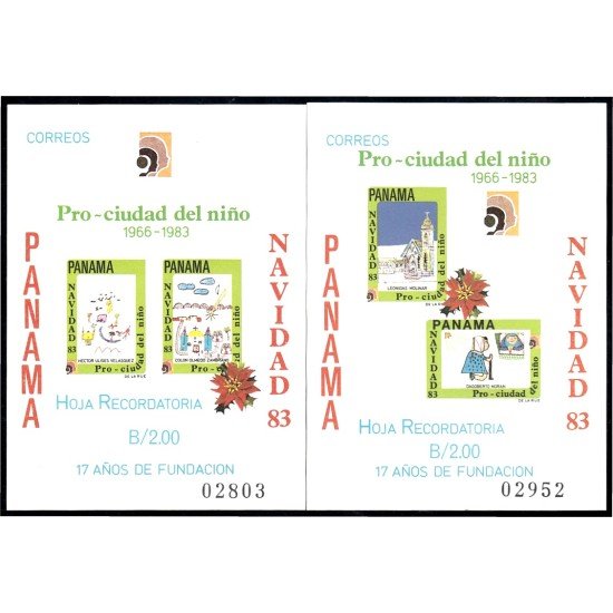 Panama HB 28/29 1983 Pro - Ciudad del niño Navidad Chritsmas MH Panama HB 28/29 1983 Pro - Ciudad del niño Navidad Chritsmas MH