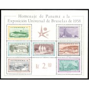 Panama HB 5 1958 Homenaje de Panamá a la Exposición Universal de Bruselas de 1958 sin goma