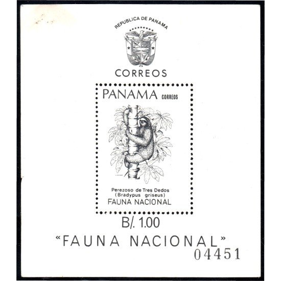 Panama HB 33 Fauna Nacional Perezoso de Tres dedos usados Panama HB 33 Fauna Nacional Perezoso de Tres dedos usados